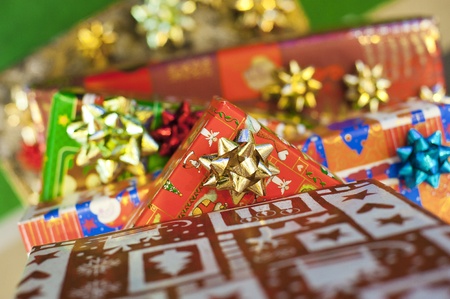 deffirent kinds of christmas tree ornaments and decorations new yearの写真素材