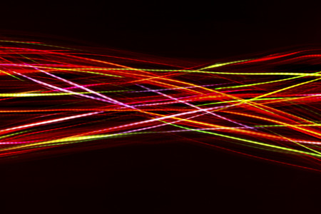 Blurred abstract line from LED light.On the black background.の写真素材