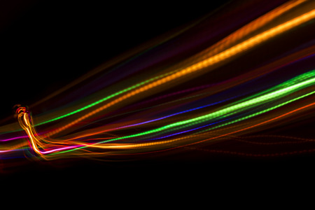 Blurred abstract line from LED light.On the black background.