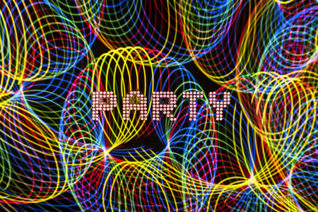 Create word from plastic dot and abstract light from LED.の写真素材