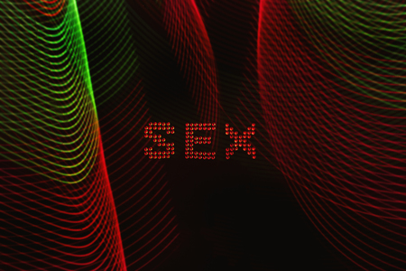 Create word from plastic dot and abstract light from LED.の写真素材