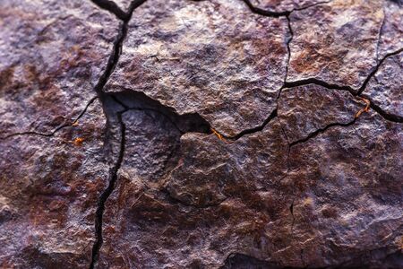 The surface of the broken metal rusts naturally.の写真素材