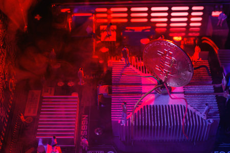 Coin on chip computer, Idea about concept crytro currentcy.