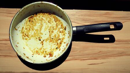 Dirty pan after cooking