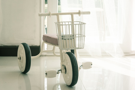 Close up of  old tricycle , Vintage filterの写真素材