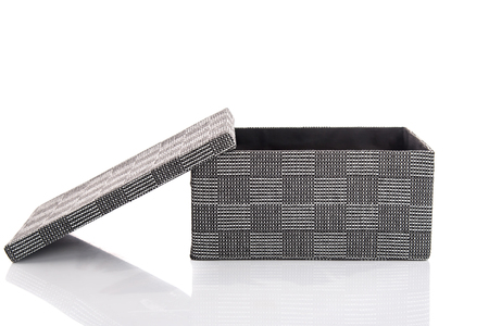Grey Textile boxs on white background,isoatedの写真素材