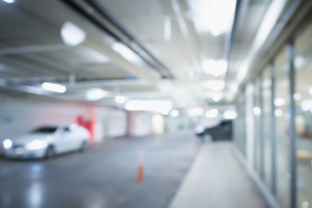 Blur of parking for backgroundの写真素材