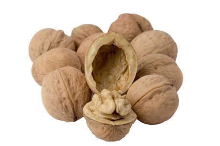 walnuts isolated on white