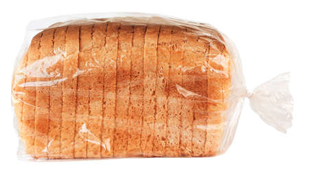 Sliced ââbread in plastic bagの写真素材