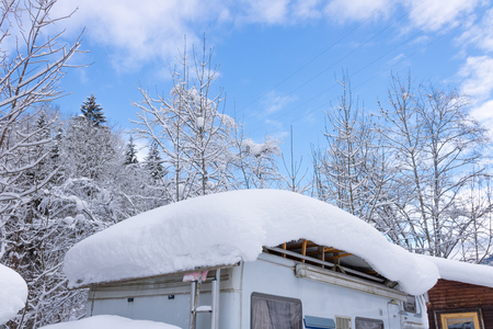 winter, camping, austria alpsの写真素材