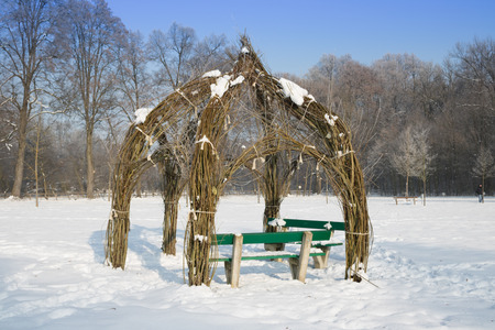 Garden in Winter, europe.の写真素材