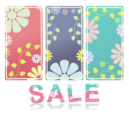 Set of vector flowers bannerのイラスト素材