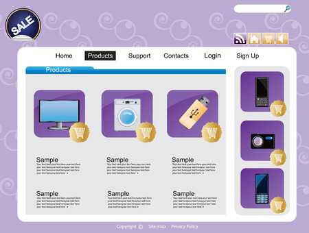 Web site interfaceのイラスト素材