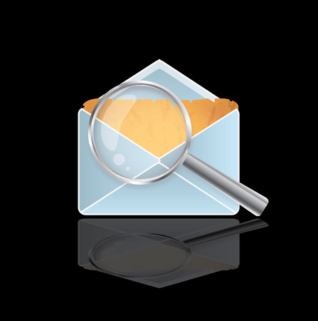   envelope and magnifying glassのイラスト素材