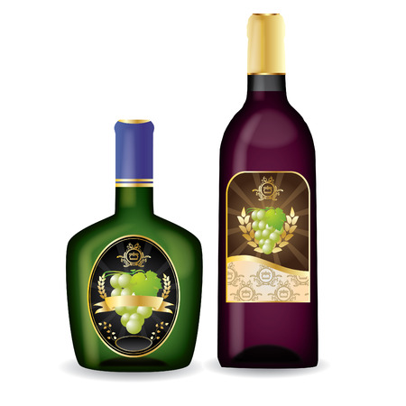 bottles on a isolated backgroundのイラスト素材