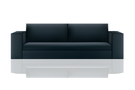 Black sofa on a isolated background,Vectorのイラスト素材