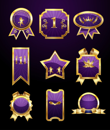 Set of golden labels,Vectorのイラスト素材