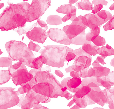 Pink seamless pattern watercolor blots on white backgroundの写真素材