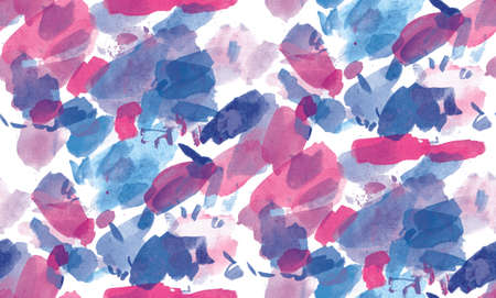seamless pattern of pink, blue and purple watercolor blots for background.の写真素材