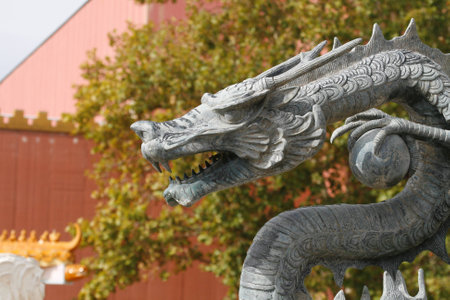 dragon statue, Port Aventura, Catalonia, Spainの写真素材