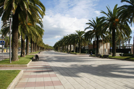 promenade in Salou, Catalonia, Spainの写真素材