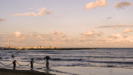 seaside sunrise in autumn