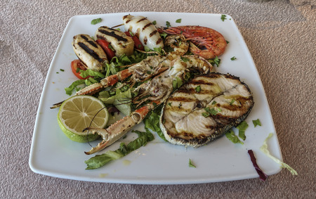 Mixed grilled fishの写真素材