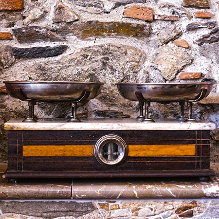 ancient two pan balanceの写真素材