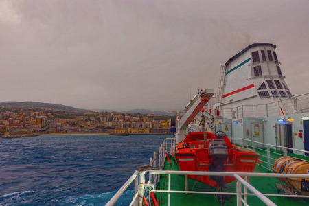 Dark sky on the Straits of Messina 24の写真素材
