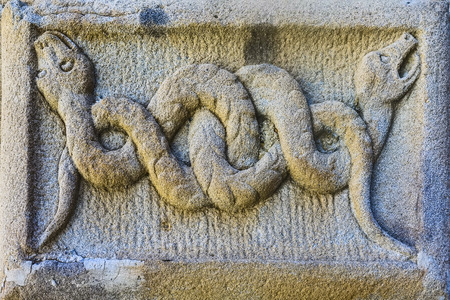 detail of a bas-relief on stone - 297の写真素材