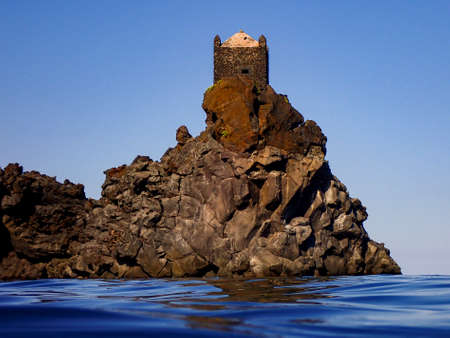 Watchtower in Santa Tecla di Acirealeのeditorial素材
