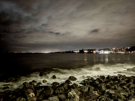 Acitrezza, riviera of the nocturnal cyclopsの写真素材