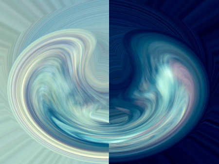 abstract blue and black background with smooth lines and waves, computer generated imagesの写真素材