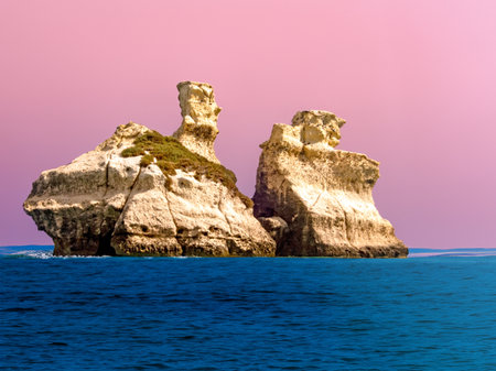 Postcard of the Two Sisters stacks in Torre dell'Orso in Salentoの写真素材