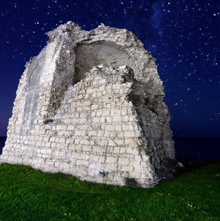 Ruins of the Torre dell'Orso fortress in Salento