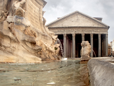 The Pantheon is one of the most famous landmarks in Rome.の写真素材