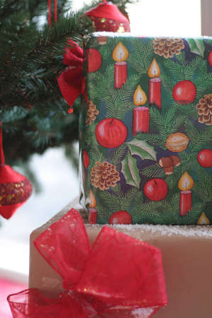 A Christmas detail with giftsの写真素材
