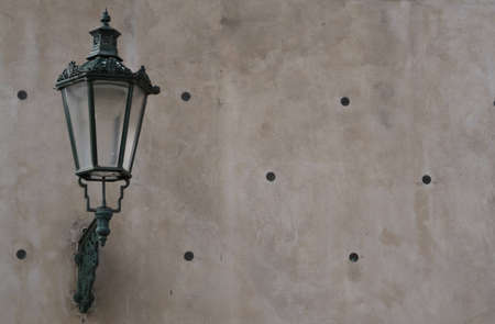 An old streetlamp in the city of Sibiu, Romaniaの写真素材