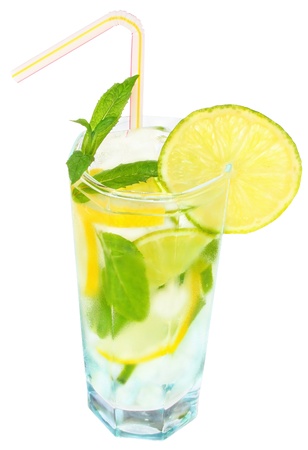 A glass of ice water.の写真素材