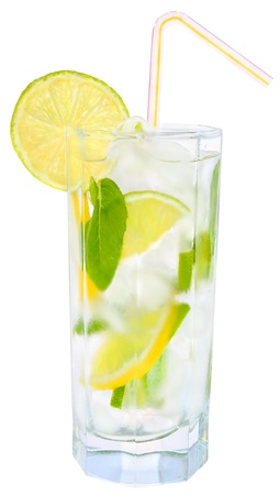 A glass of ice water.の写真素材