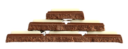 Bar chocolate on a white background.の写真素材