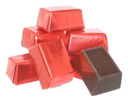 The Chocolate sweetmeats on white background.の写真素材