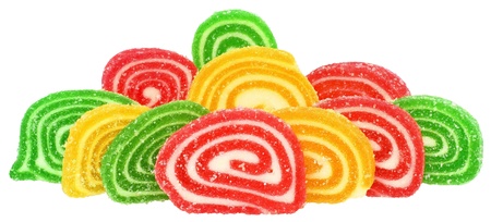 Multicolored candy on a white background.の写真素材