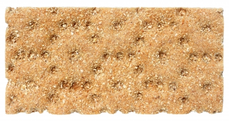 Crispbread close up on white background.