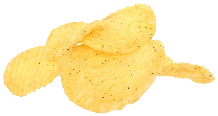 Heap potato chipsの写真素材