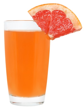 Juice of a grapefruit isolated on white backgroundの写真素材