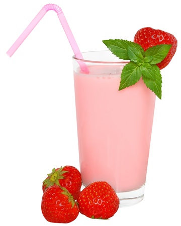 Strawberry Shake on a white background.の写真素材