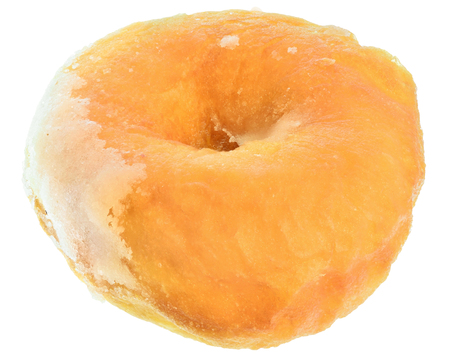 Sugar donut top view isolated on white background.の写真素材