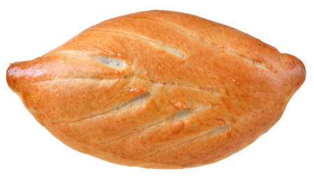 sweet bun with filling isolated on white background.の写真素材