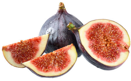 Sliced figs closeup isolatedの写真素材